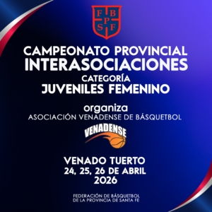 El programa de Interasociaciones Juveniles Femenino – 24,25 y 26 de Abril